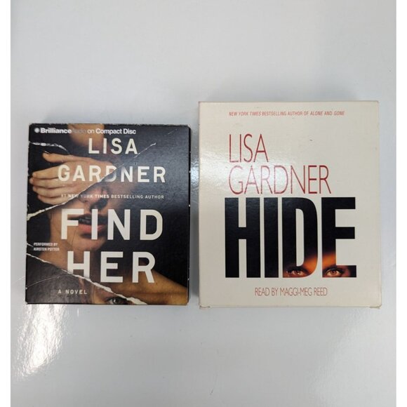 Lisa Gardner Lot of 2 Novels Audiobook CDs Find Her and Hide - Picture 1 of 7